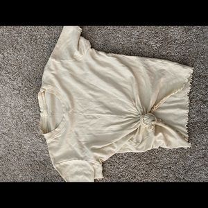 pastel yellow short sleeve shirt with tie